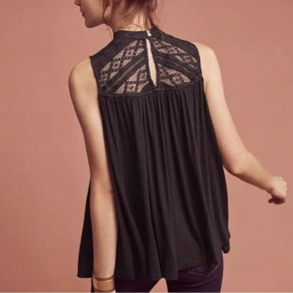 Anthropologie‎ Deletta Plum Purple Lace Detail Tank Top Blouse - Picture 8 of 10